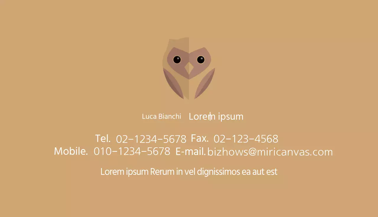 Biglietto da visita gufo