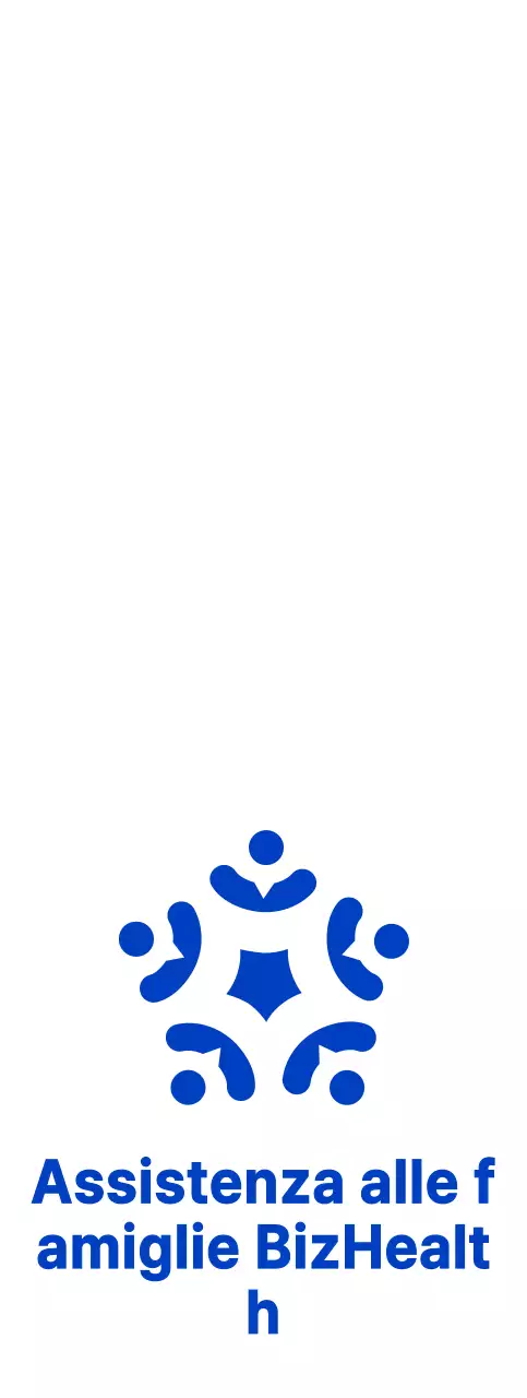 Stile del logo con simbolo pulito blu e nero per informare e promuovere le informazioni del centro di sostegno alle famiglie