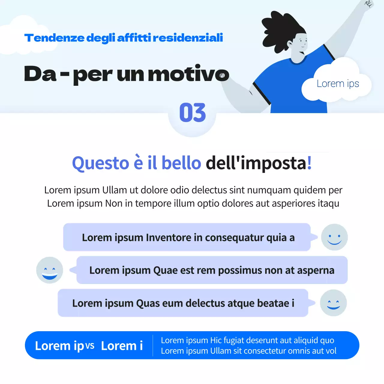 Condivisione di informazioni sull'affitto delle imposte statali, giovane ed energico, di colore blu