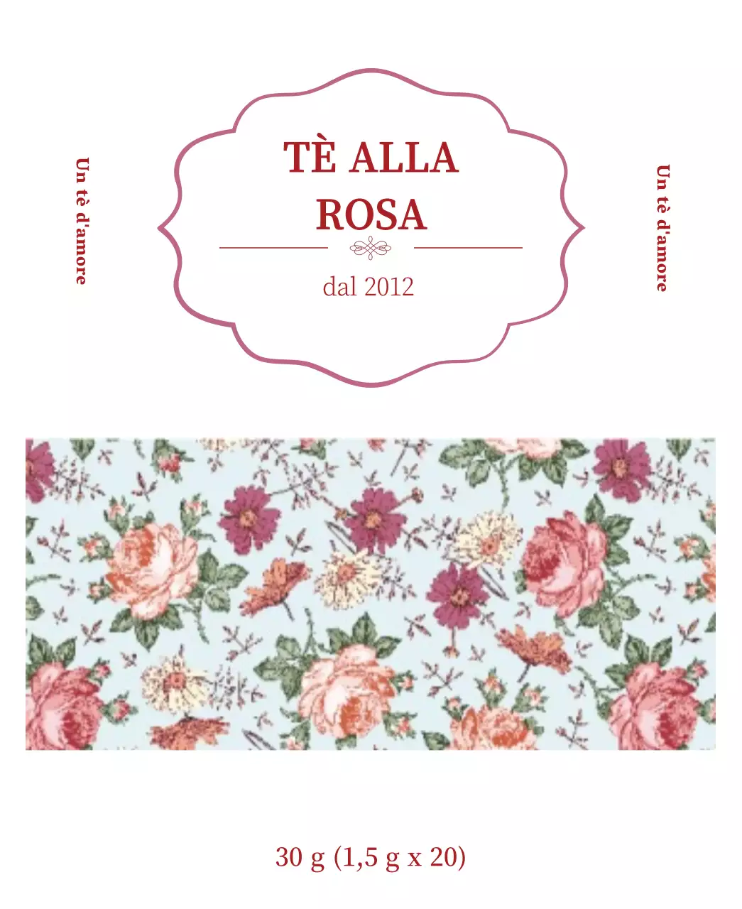 Bustine di tè alla rosa fiore viola e lussuoso