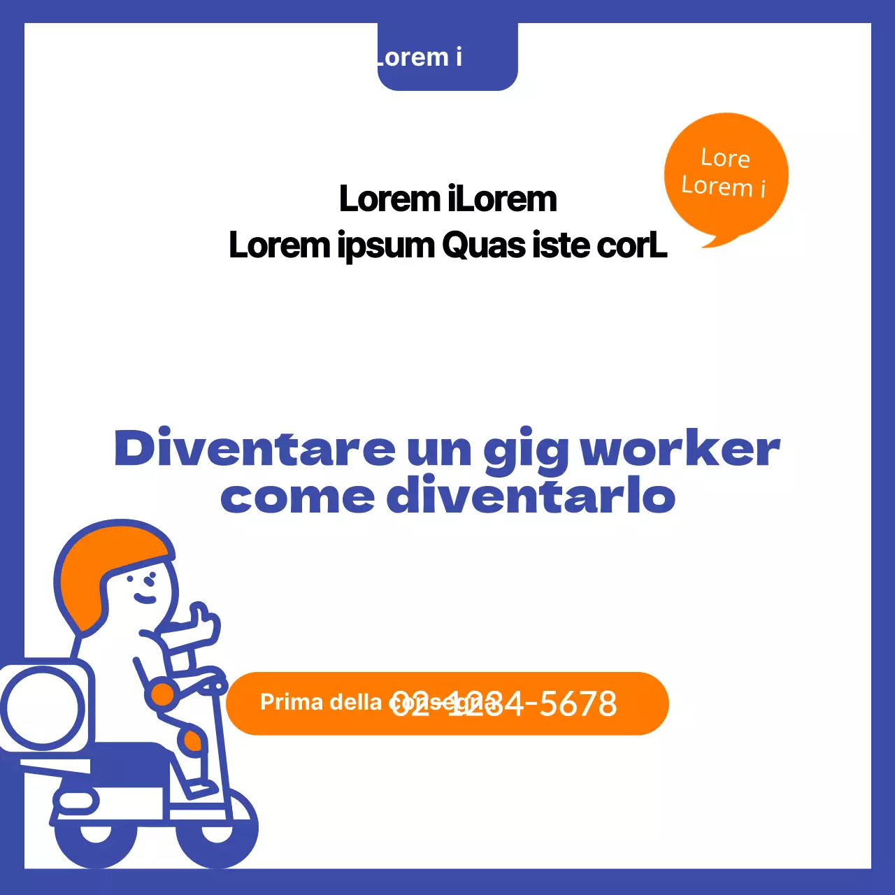 blu arancione illustrazione carina geekworker cardnews