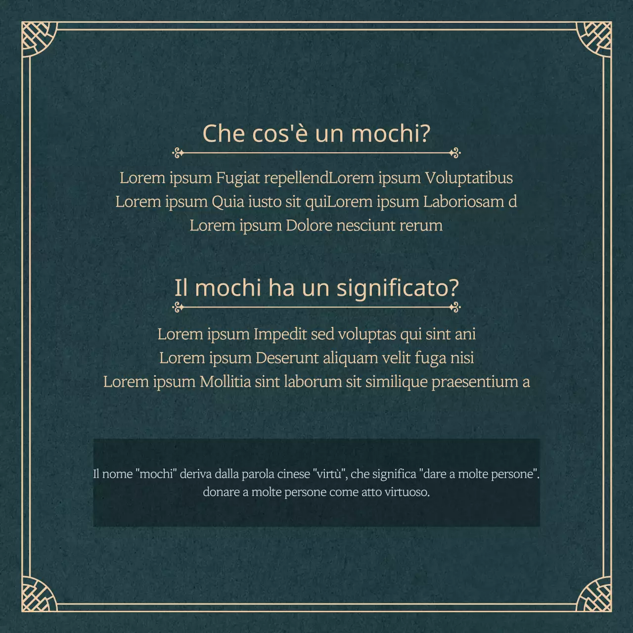 Torta di riso verde scuro significato cardNews design