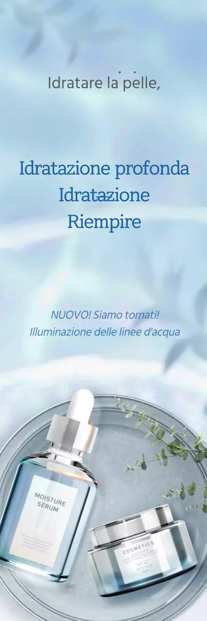 Blu, concetto di onda fresca per la cura della pelle