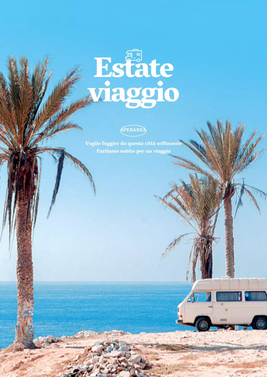 Per interni estivi con mare blu, cielo e palme