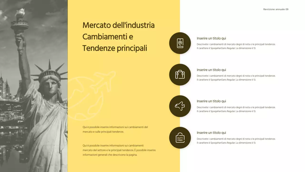 Presentazione del rapporto sulle entrate delle agenzie di viaggio con concetto di giallo