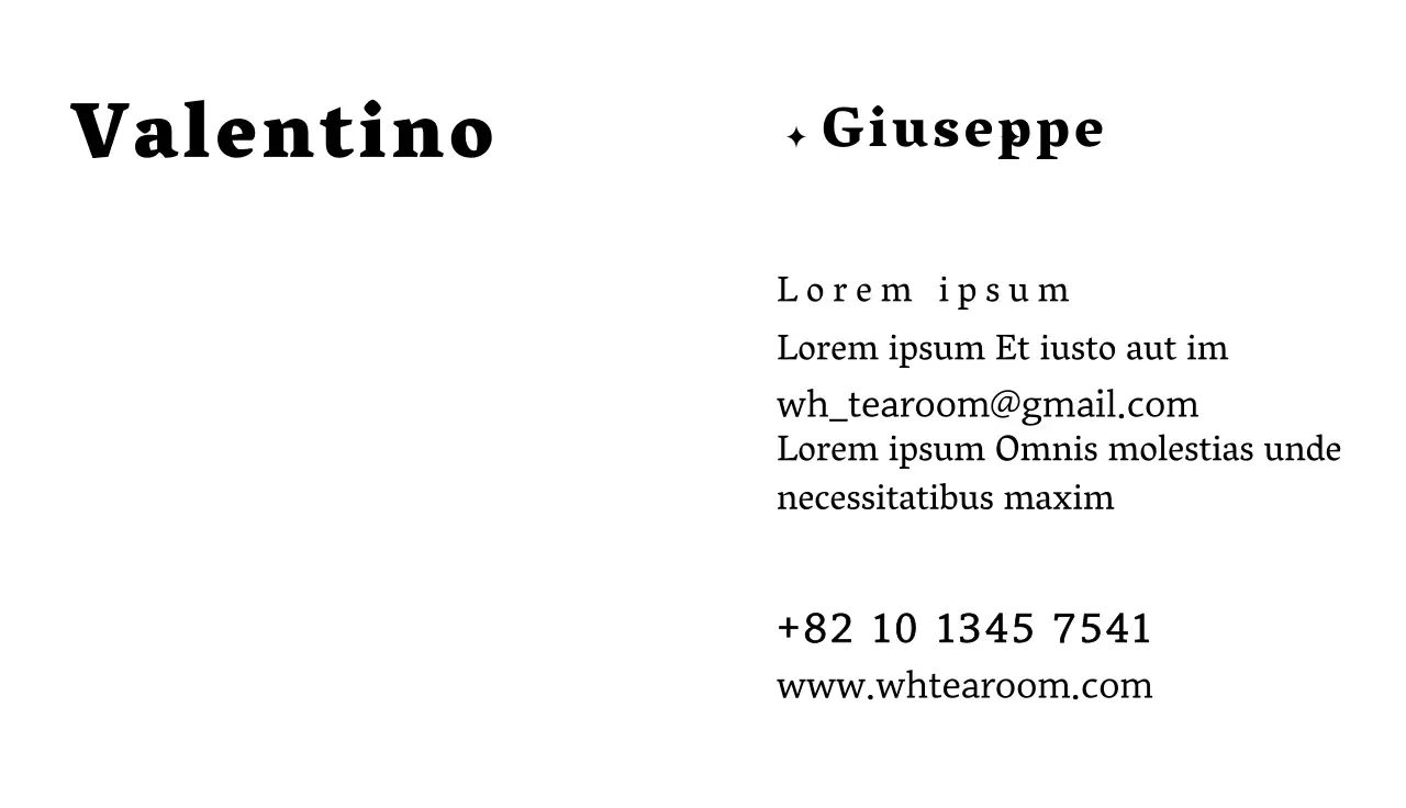 Biglietto da visita con il logo di una casa da tè coreana