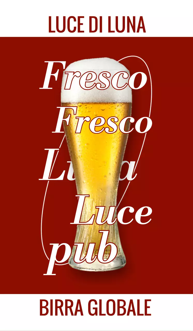 Pub emozionale con foto e logo di vino e birra bianca