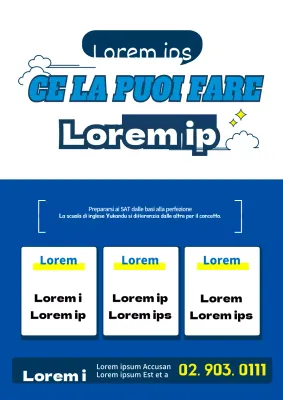 Promuovere le scuole di lingua inglese in blu e giallo