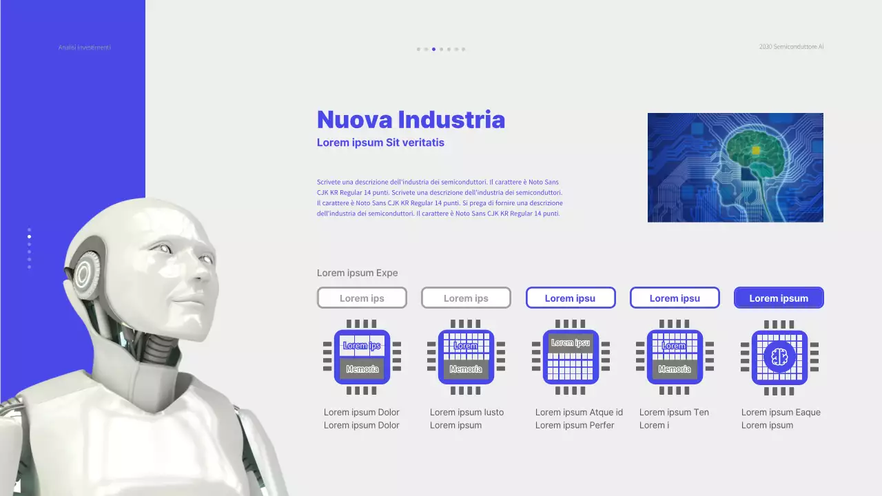 Un tema di analisi degli investimenti pulito e blu