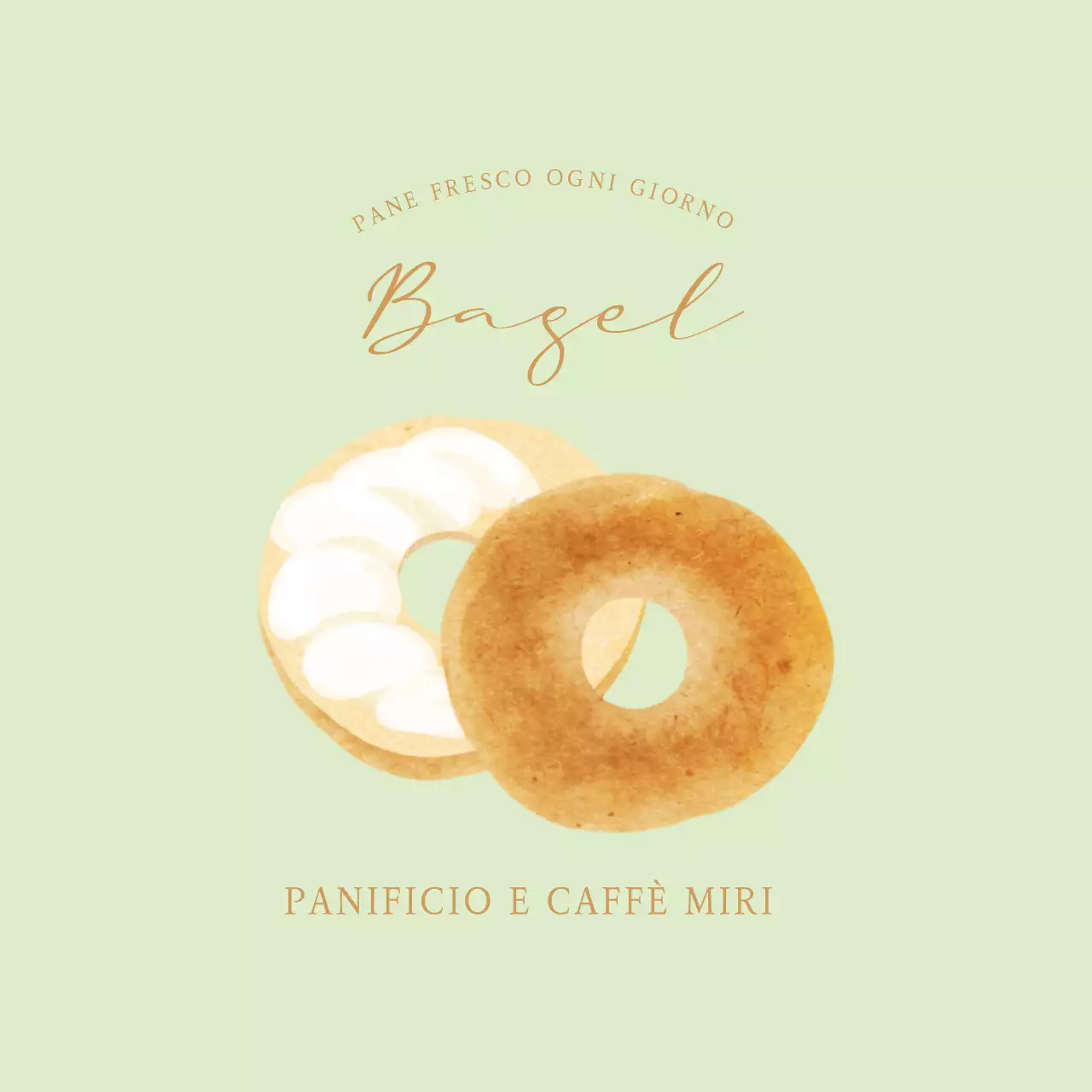 Adesivo illustrato per dolci Bagel