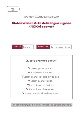 Un semplice volantino bianco che promuove un evento di sconti presso un centro di ripetizioni.