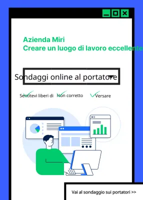 Concetto di finestra Internet dai toni blu Creare un buon posto di lavoro Sondaggio online al portatore