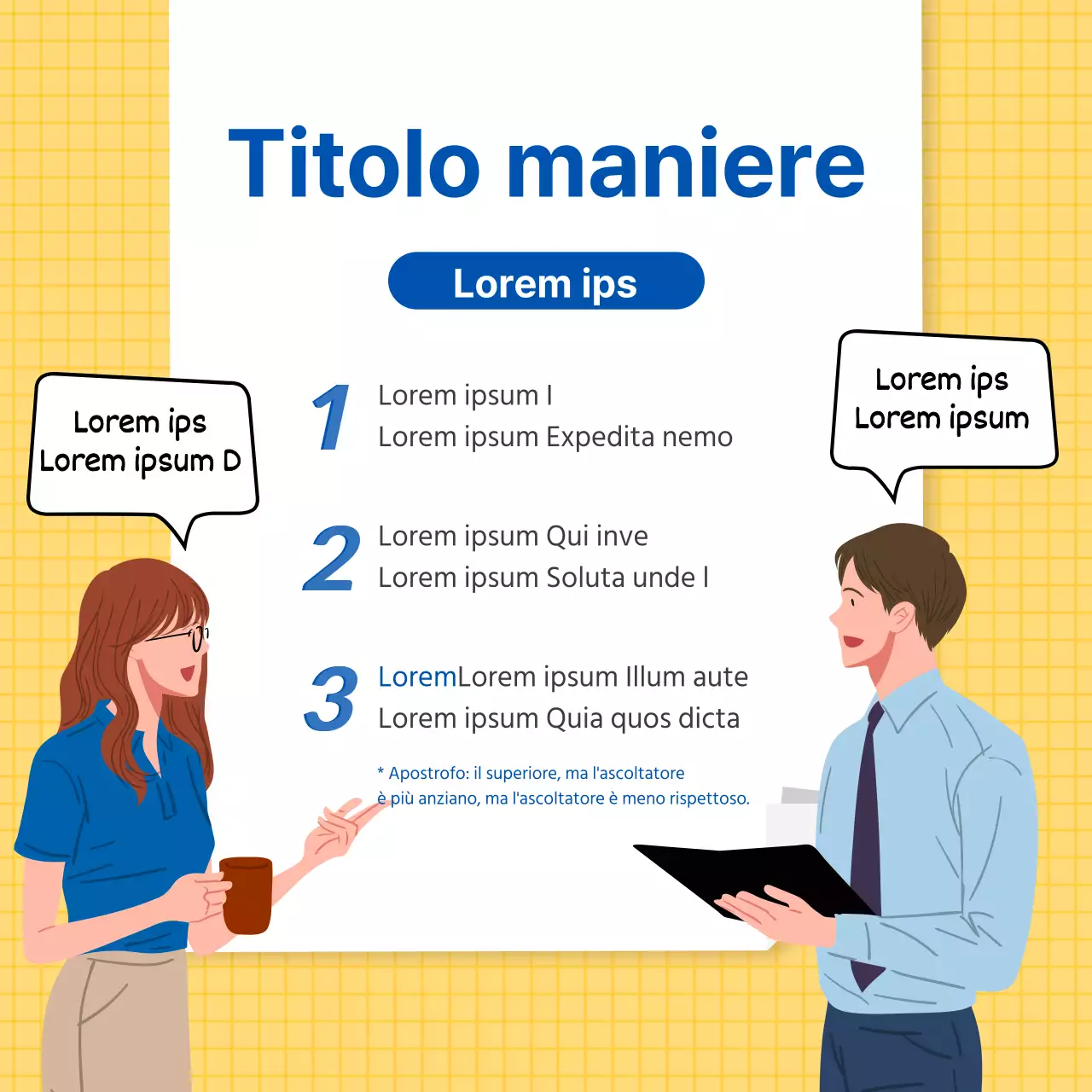 Il galateo degli affari in giallo e pulito CardNews