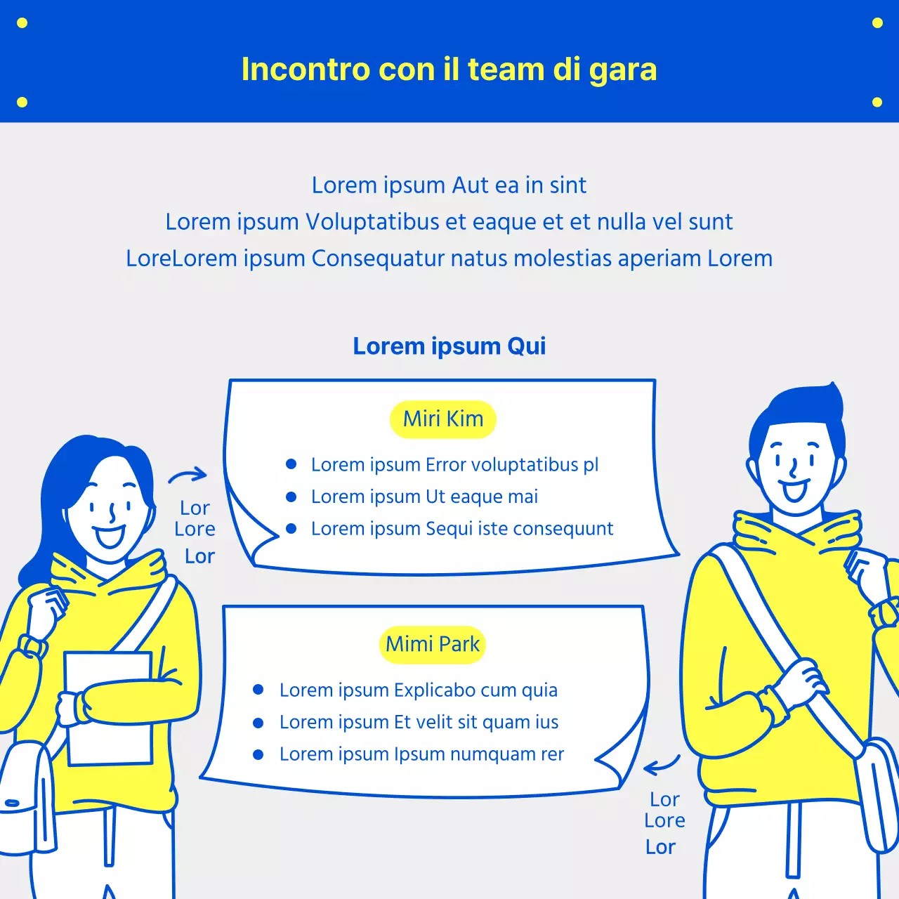 Blue and Lemon Illustration Outreach Competition Concorso per il reclutamento di squadre CardNews