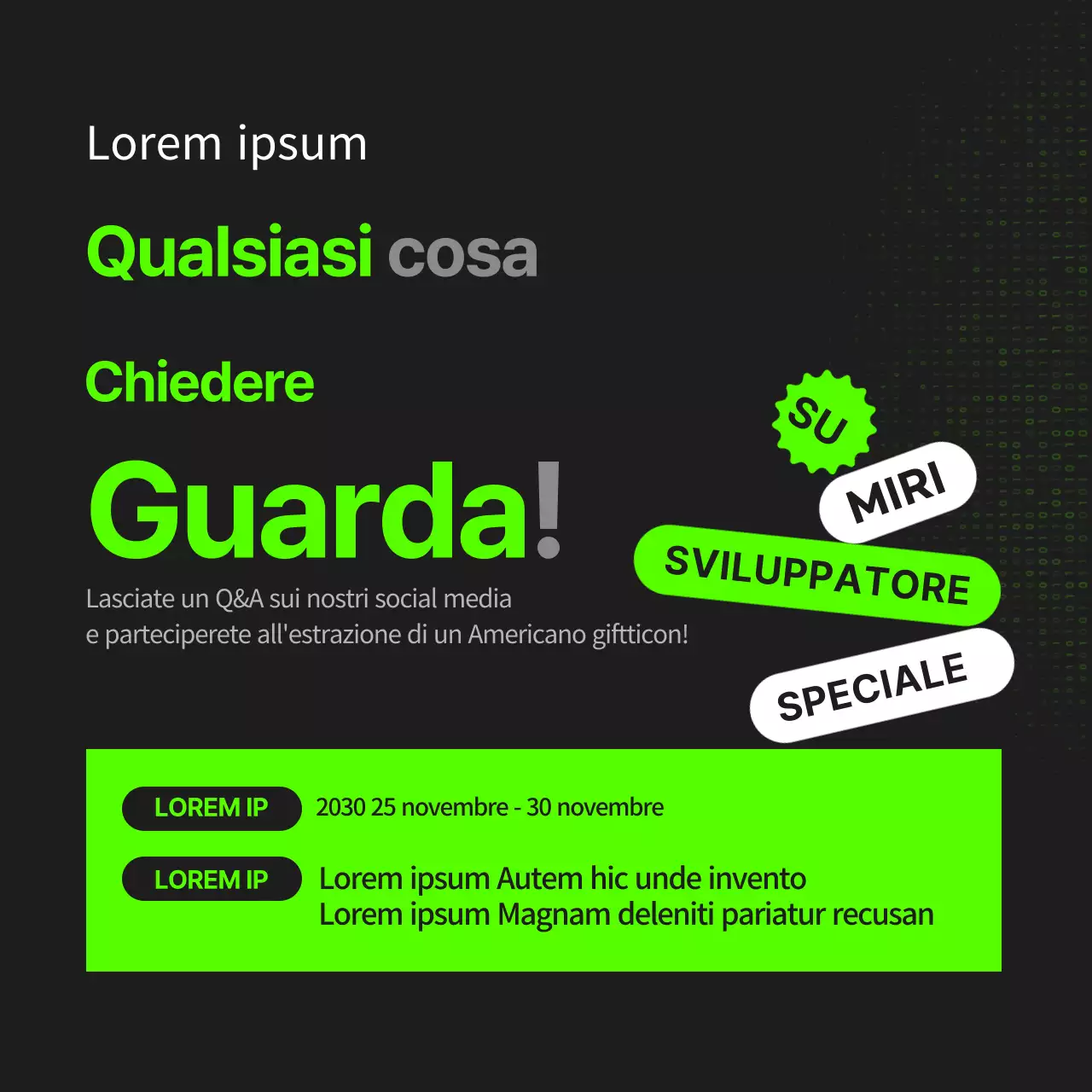 Annunci di lavoro online in nero e colori fluorescenti