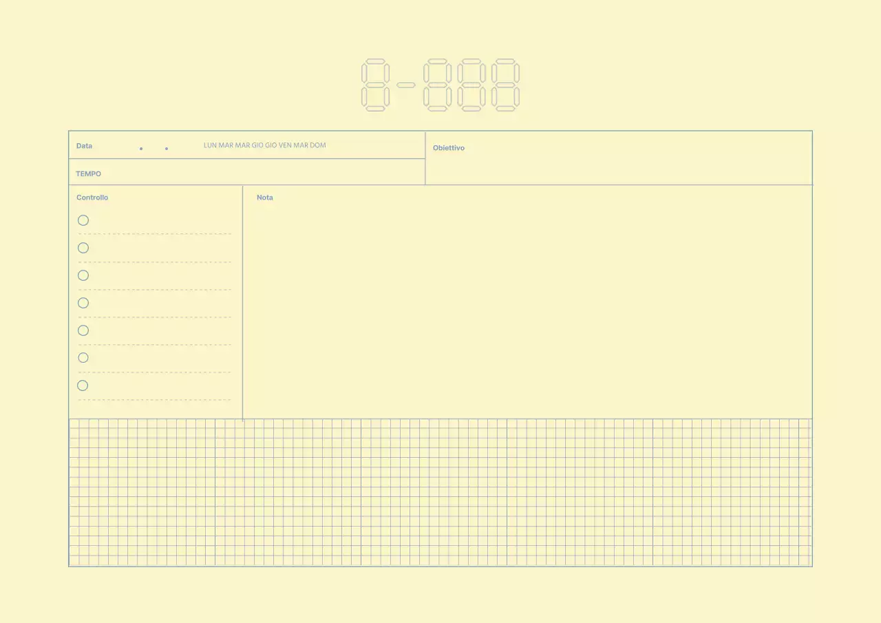 Pianificatore semplice a linea gialla e blu