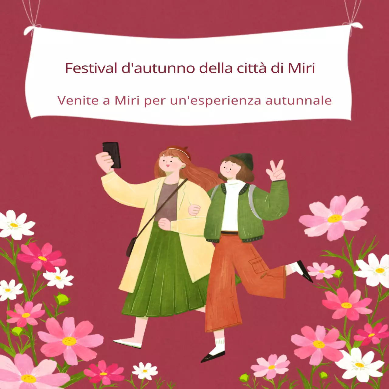 Promuovere un moderno festival autunnale in rosso e arancione