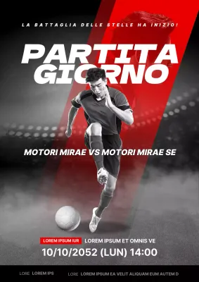 Gioco di calcio di concetto diagonale nero e rosso