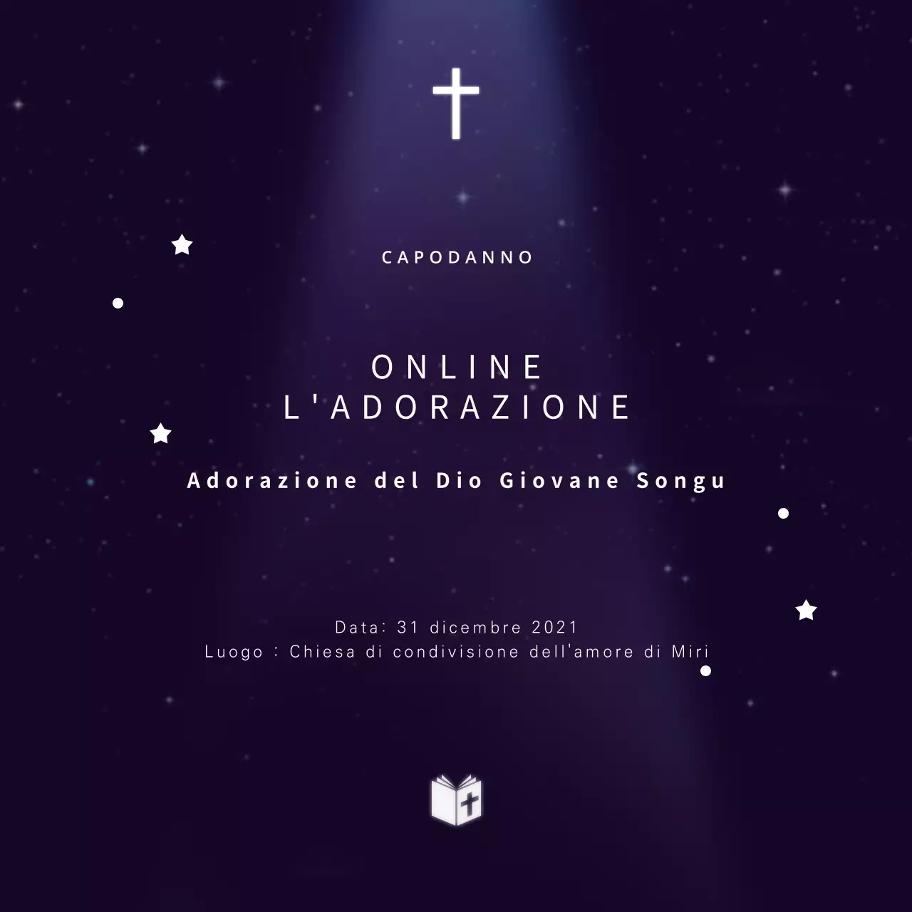 Cielo notturno Venerazione religiosa ordinata in blu navy del giovane Dio Songgu