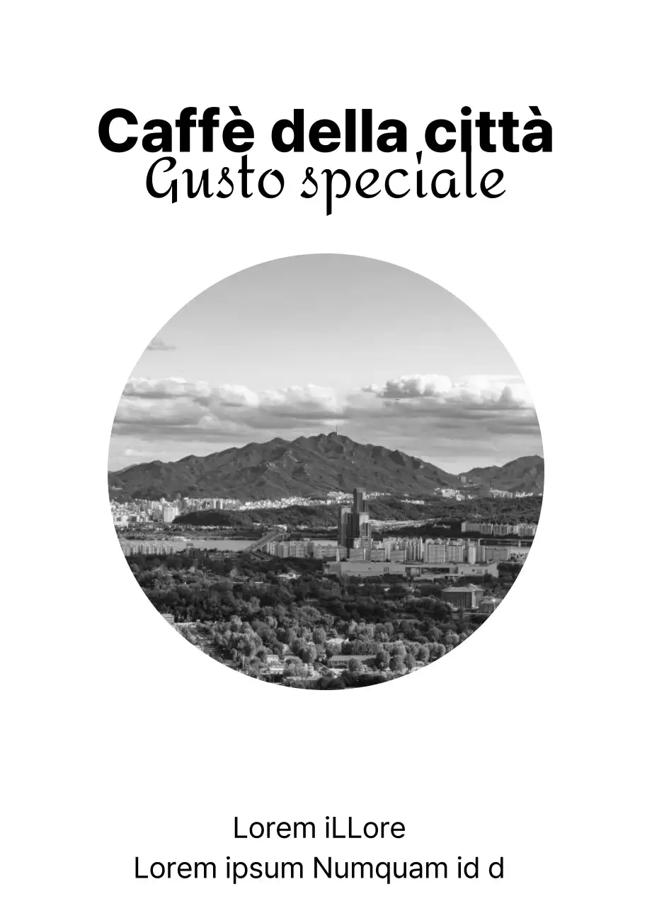 Design semplice con fotografia di paesaggio in bianco e nero