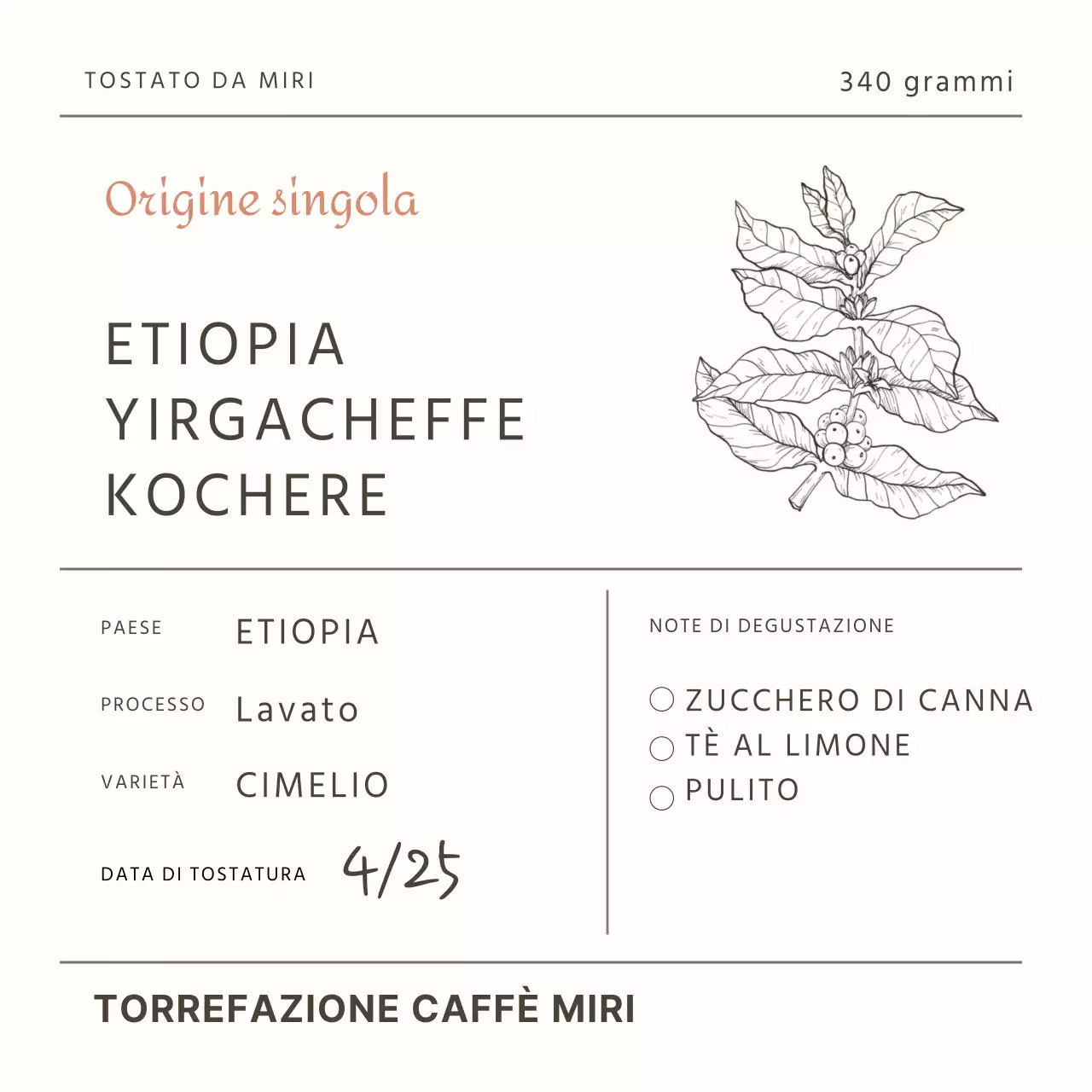 Adesivo per la confezione di caffè in grani