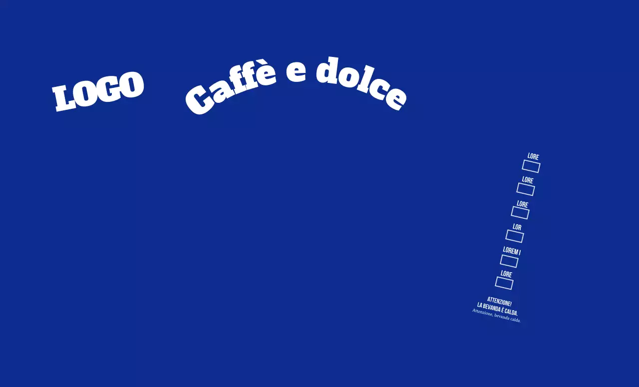 Testo blu a caratteri semplici caffetteria