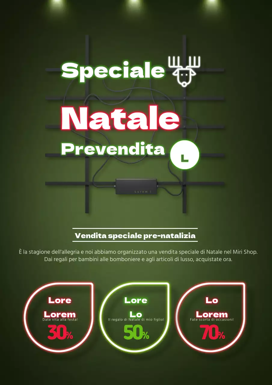 Promuovete il vostro evento natalizio con un'insegna al neon verde.