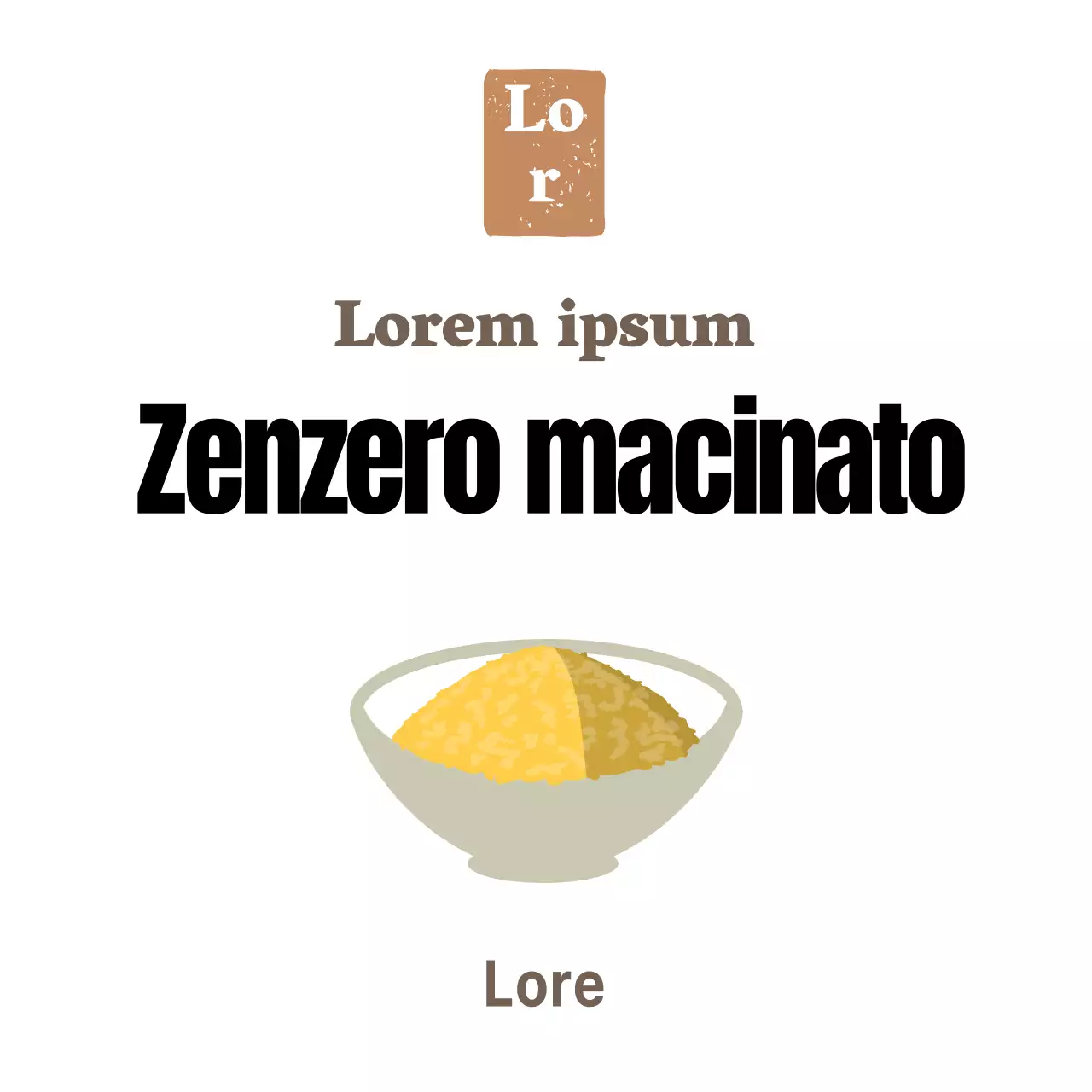 Bianco semplice contorno gastronomia zenzero in polvere adesivo