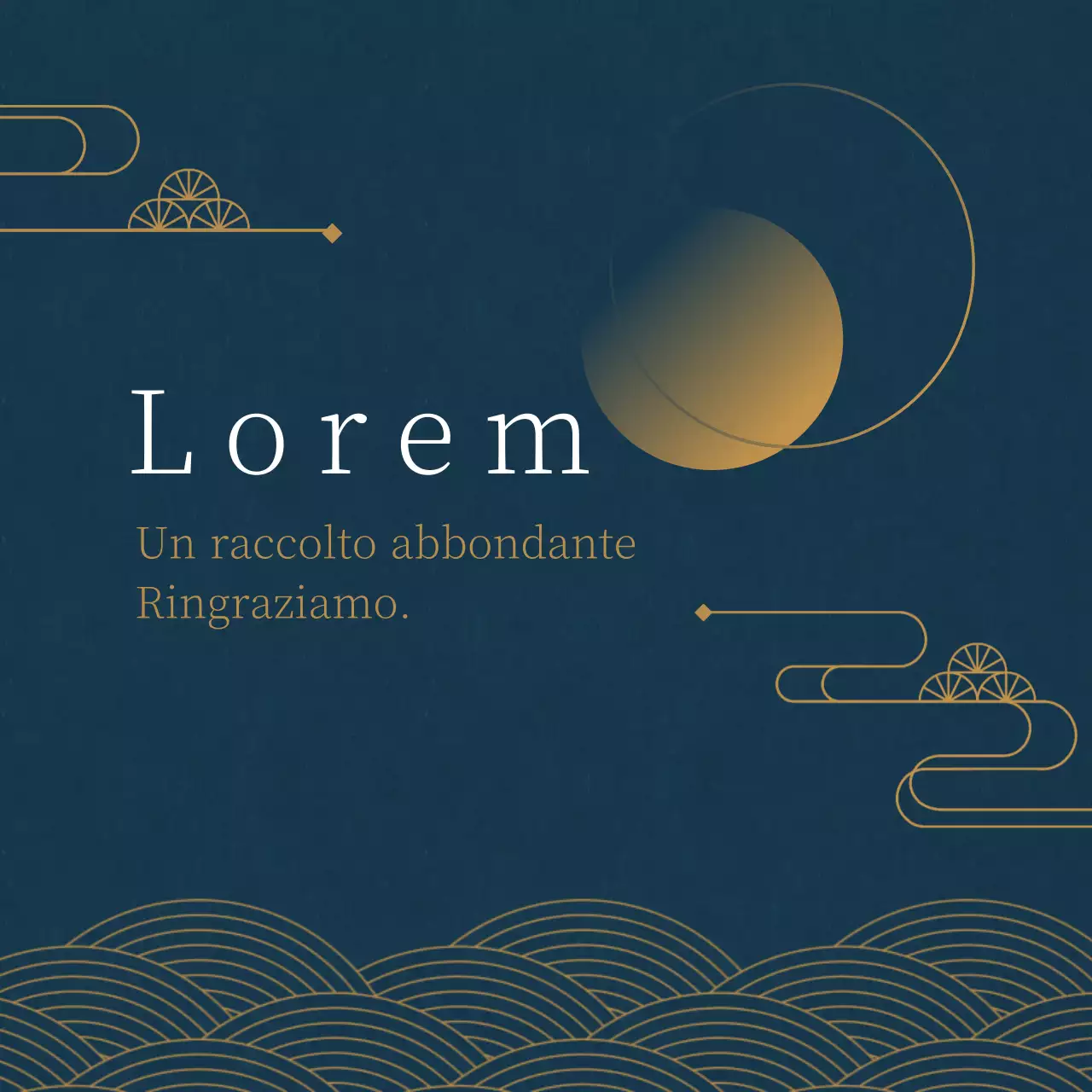 Un semplice augurio di Chuseok in turchese e giallo