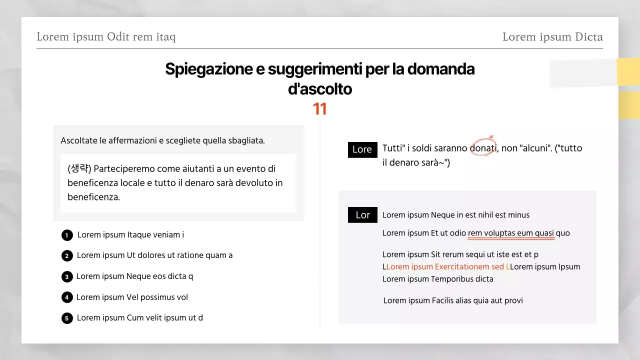 Risposte ai test di verifica a tema rosso e bianco