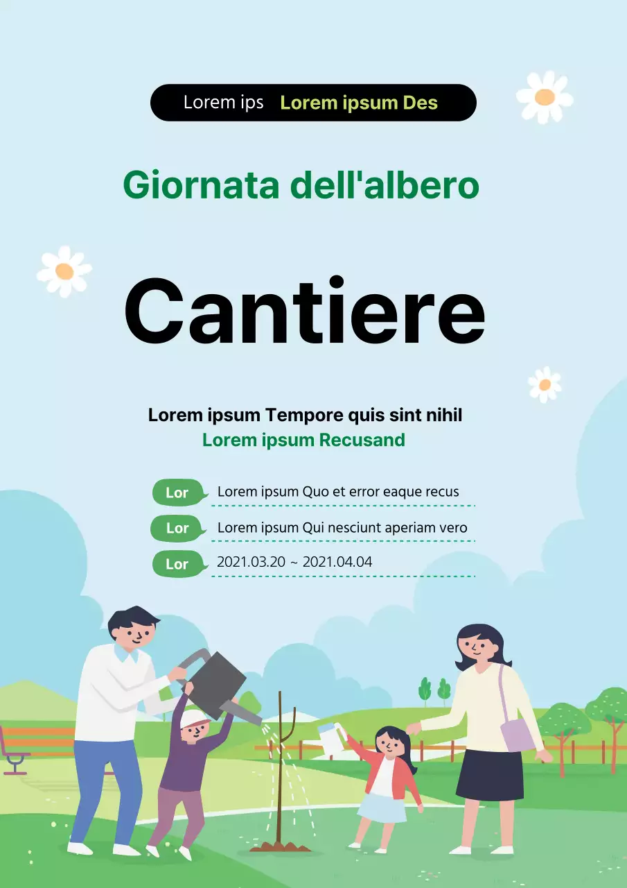 Illustrazione verde Promozione carina dell'Arbor Day