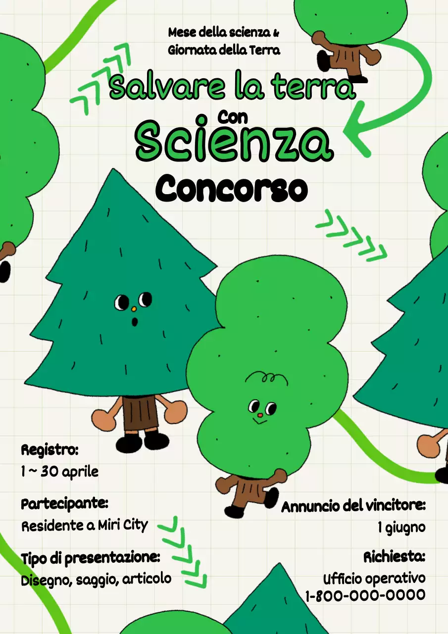 Concorso della Giornata della Scienza per i punti carattere del seme di loto e dell'albero verde