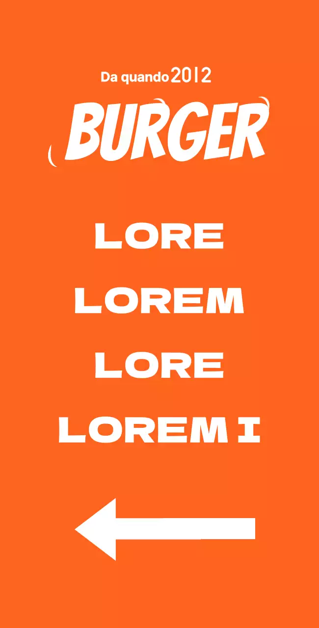 Cartello con un menu che presenta l'illustrazione di un hamburger su sfondo arancione