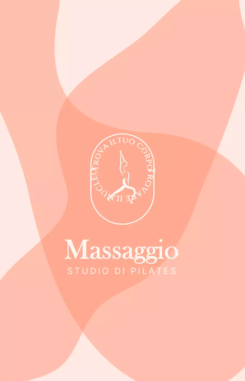 Semplice e adorabile tessera di iscrizione a Pilates con petali rosa pallido e logo