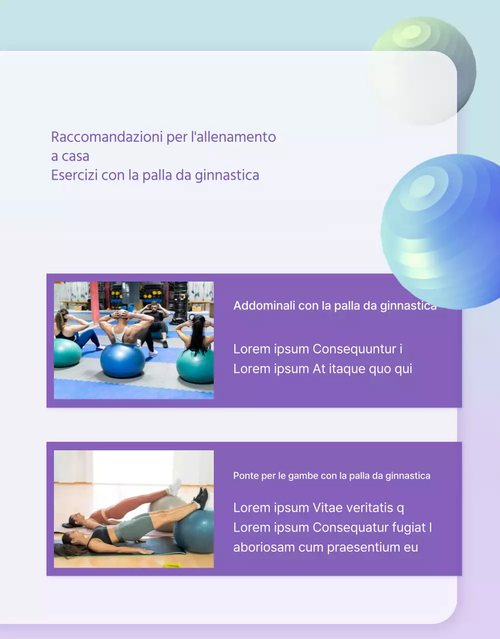 Vi presentiamo l'artistica macchina per palle da ginnastica viola, verde lime e blu