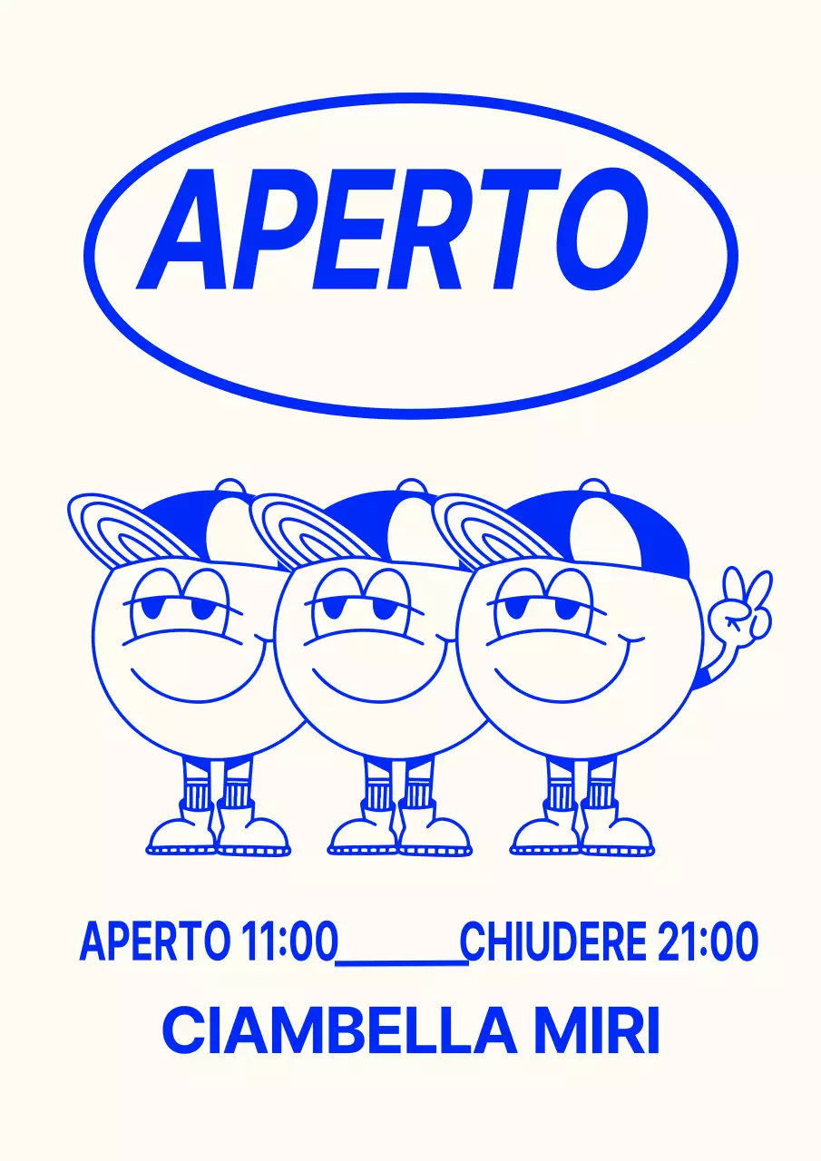 Poster del caffè in avorio e blu