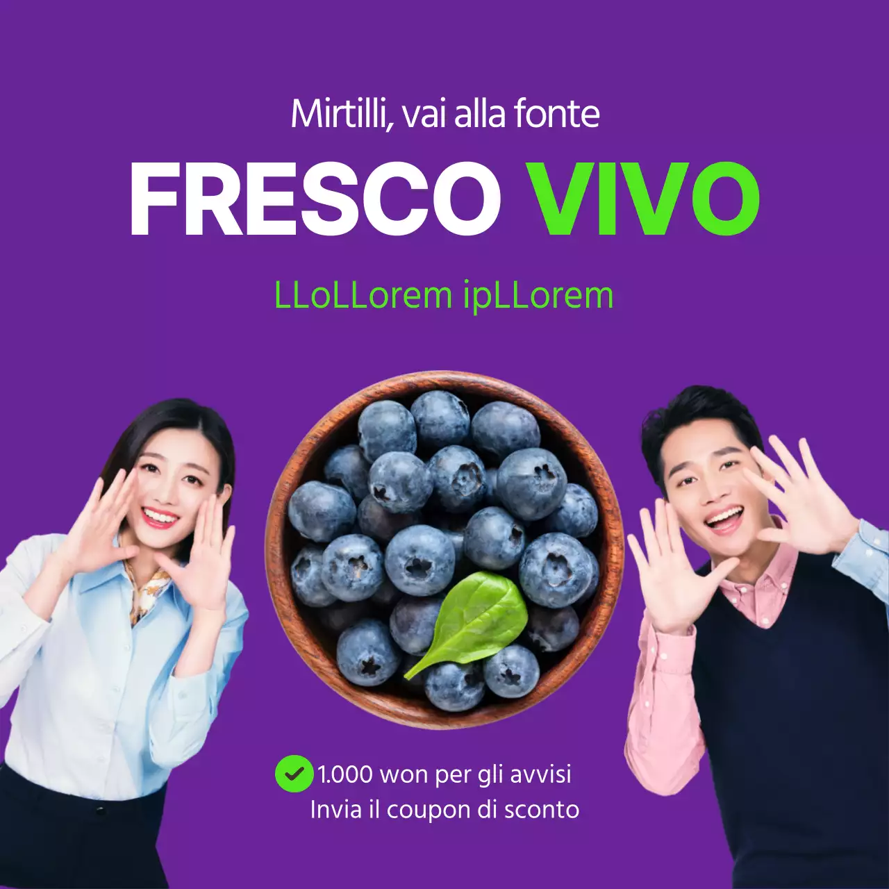 Purple FRESH LIVE Notifiche di trasmissione in diretta Vai ai campi di mirtilli Iscriviti alle notifiche Buono sconto