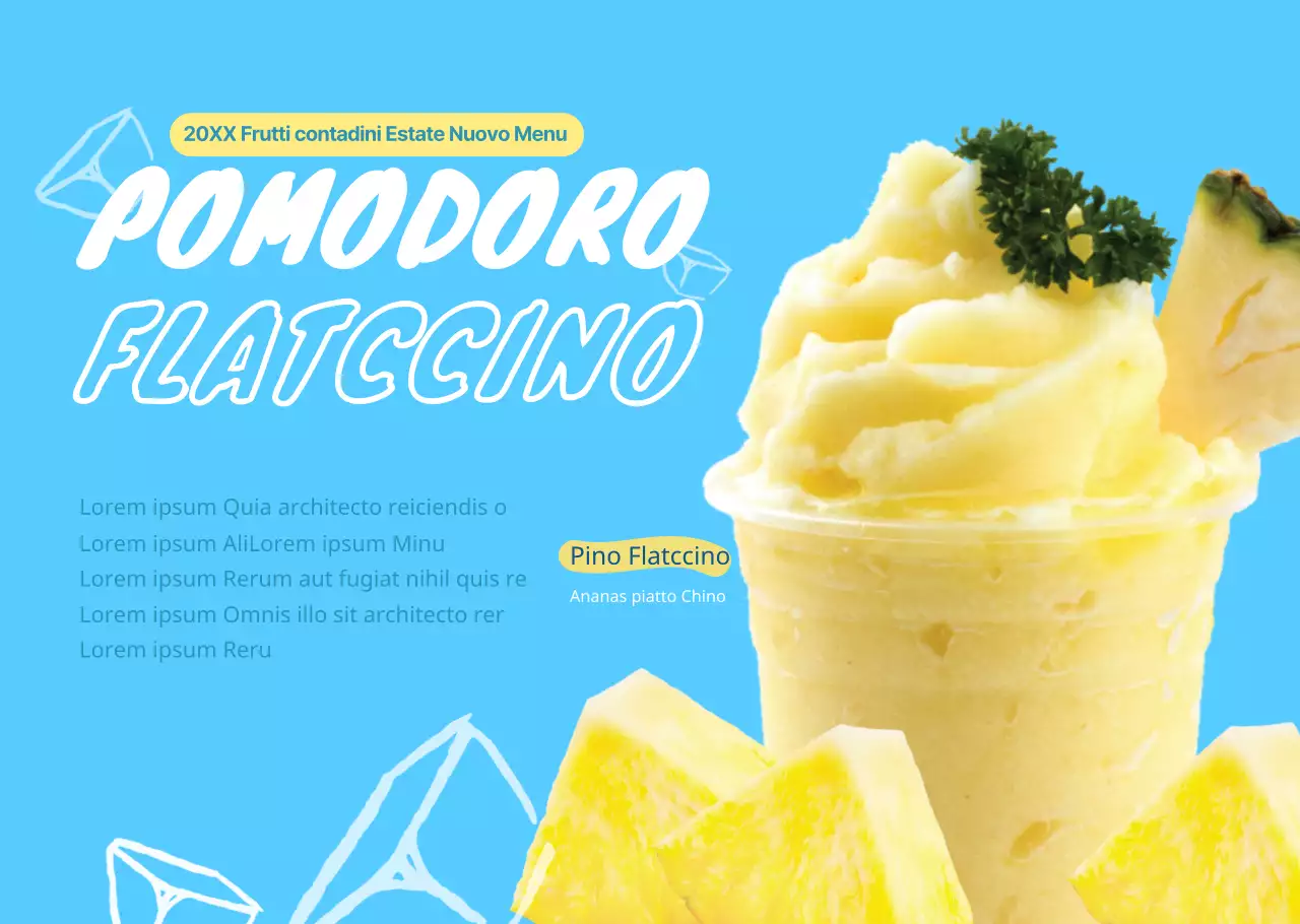 Evidenziate i titoli con un disegno che ricorda il succo d'ananas.