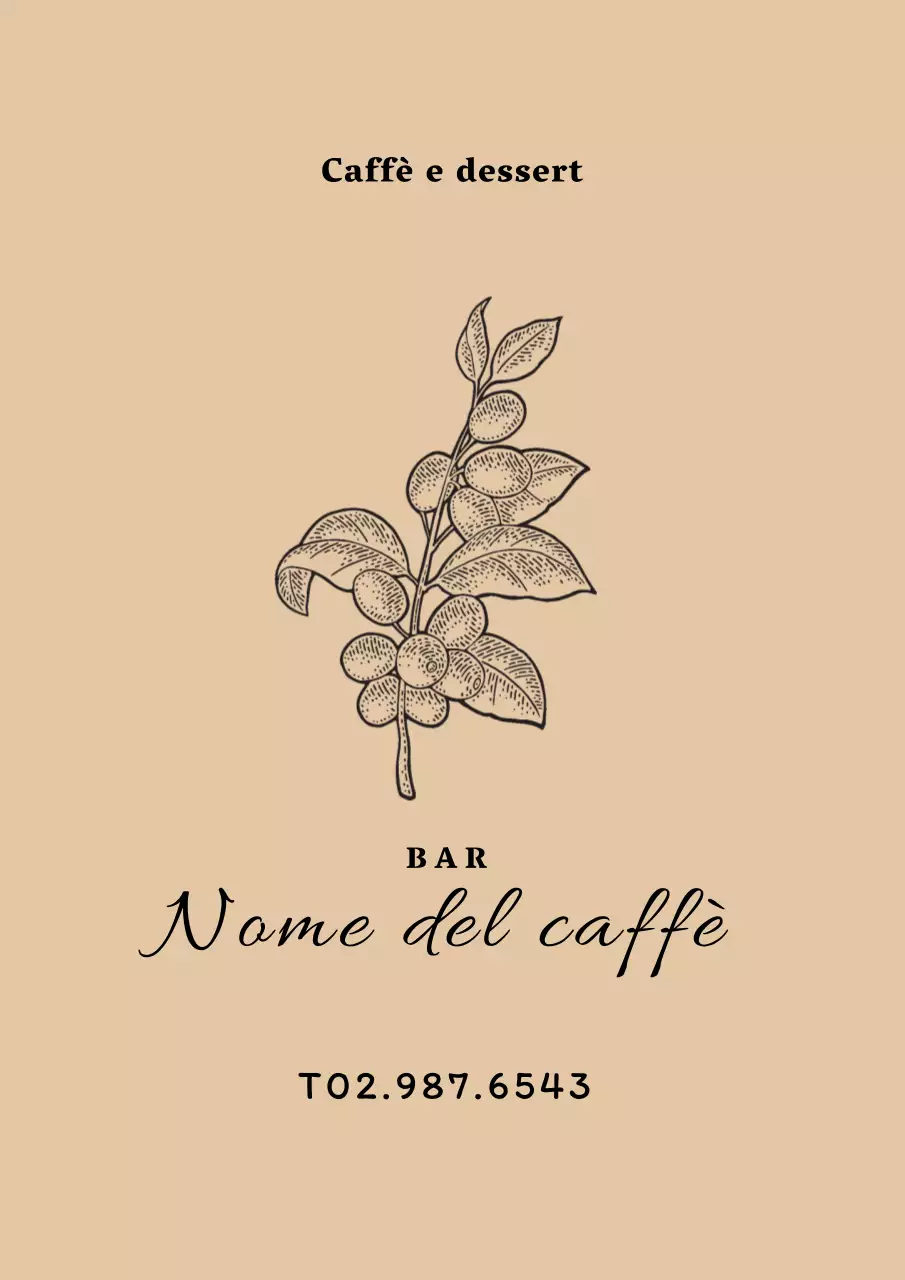 Illustrazione beige promozione caffè vintage