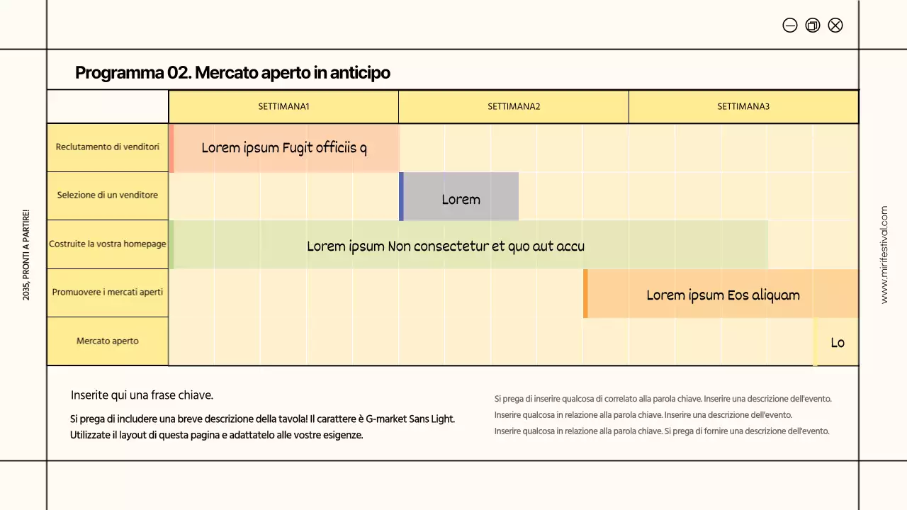 Le cornici avorio e giallo evidenziano la proposta del festival universitario