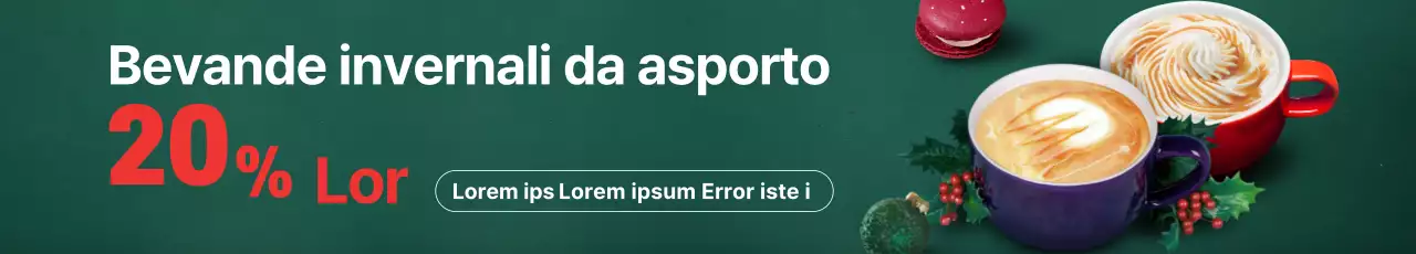 Promuovete il vostro menu natalizio al caffè con una foto verde in evidenza