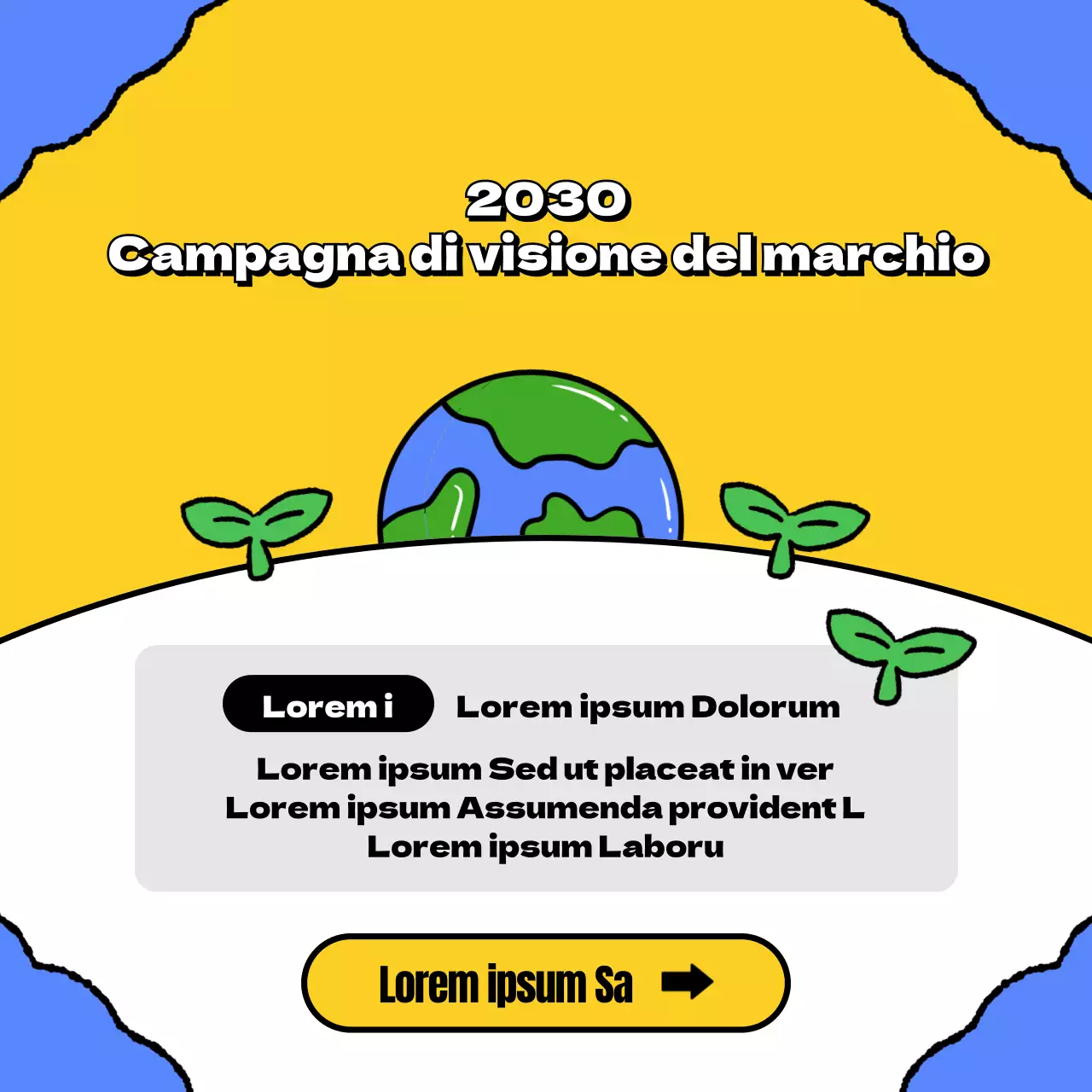 Giallo Blu Carino e rispettoso della Terra Promuove la campagna Green Life