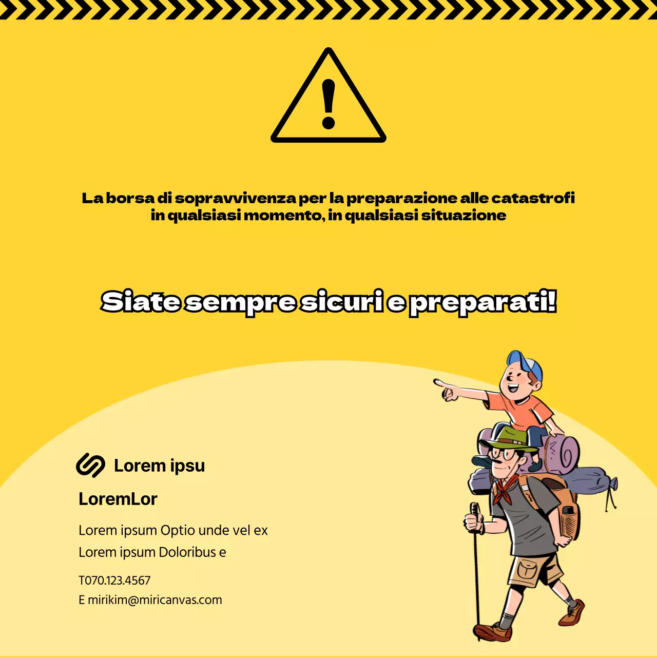 Evidenziare le illustrazioni in giallo Creare la borsa di sopravvivenza della mia famiglia