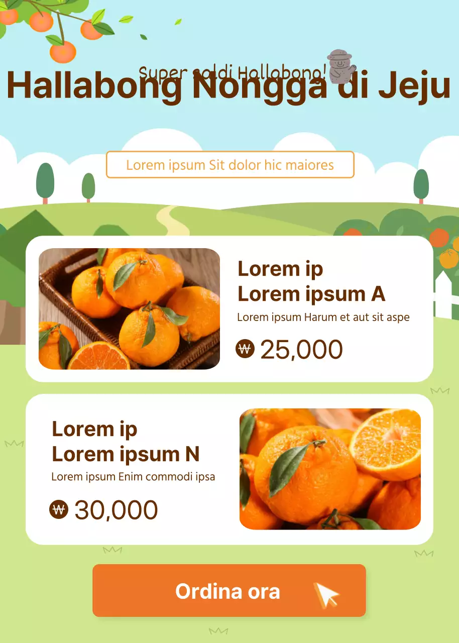 Verde / Hallabong / Evento / Pop-up / Promozione alimentare stagionale