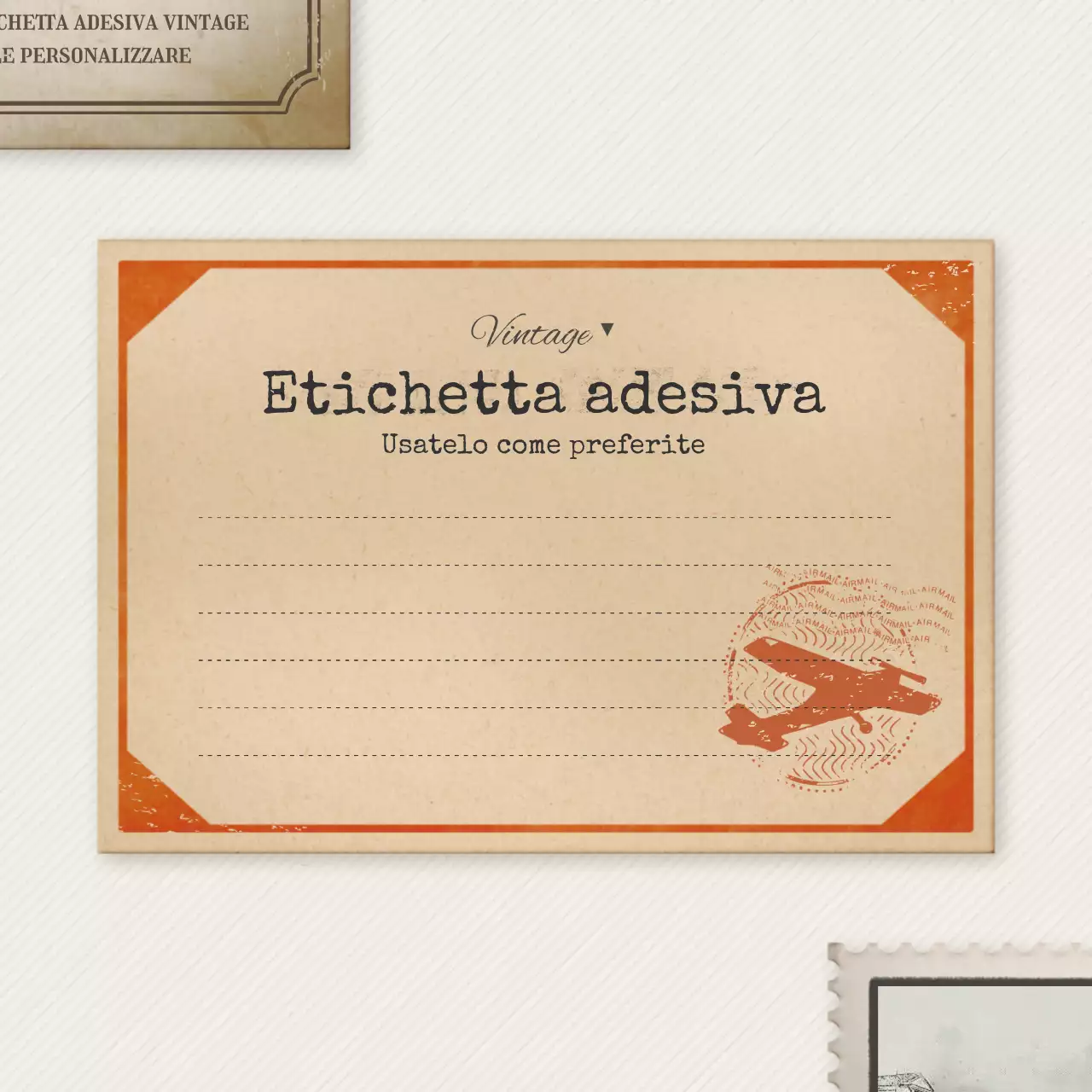 Pacchetto di layout con concetto di pacchetto di adesivi vintage beige