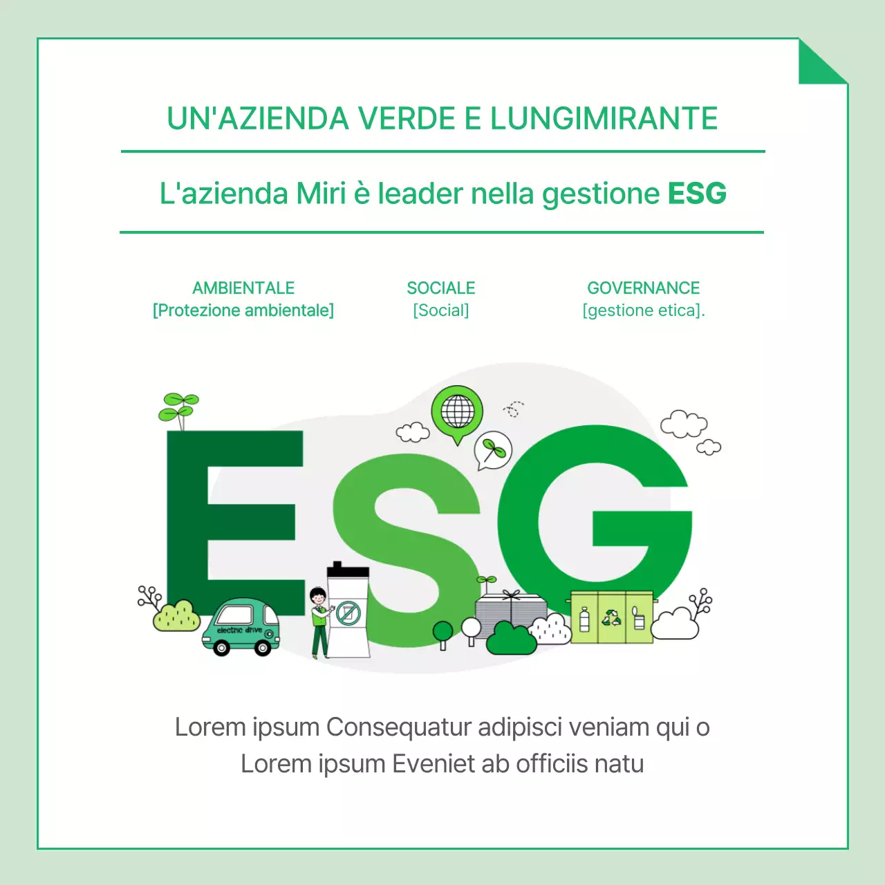 Strategia di gestione ESG in bianco e verdeAnteprimaGestione aziendaleTrendsCardNews