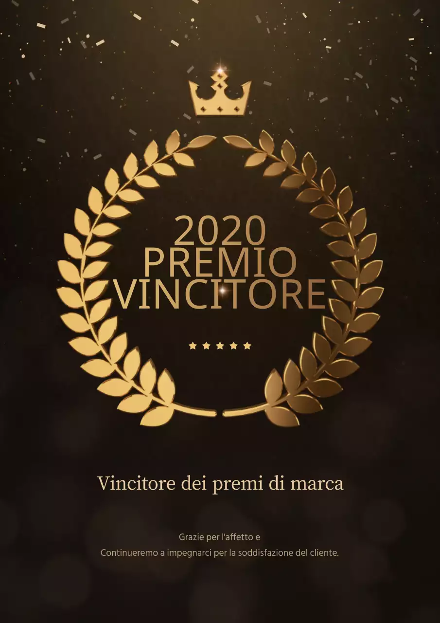 Corona d'oro con sfondo nero Cerimonia di premiazione di fine anno