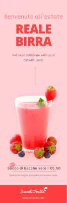 Striscione con succo di bacche rosa estivo