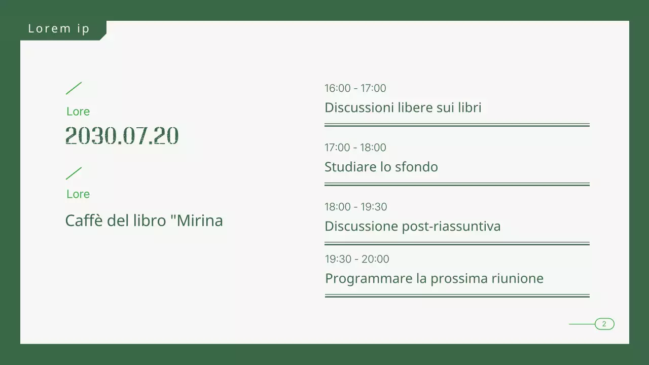 Presentazione del club del libro di filosofia dai toni verdi