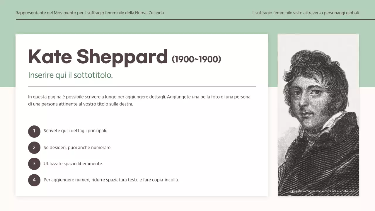  Presentazione di un concetto sommesso per un incarico di suffragio femminile globale